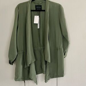 Sanctuary Drawcord Draped Trench Jacket in Scout Green Size Medium